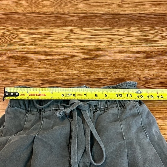 Free People Margate Pleated High Waist Paper Bag Boho Trouser Sugar Kelp Green - Picture 12 of 16